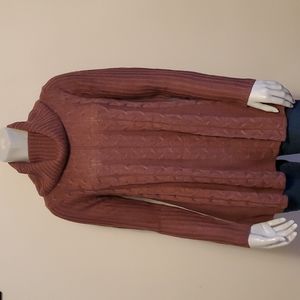 NWOT Denim & Co. Spring Cable Knit Cowl Neck Sweater NWOT